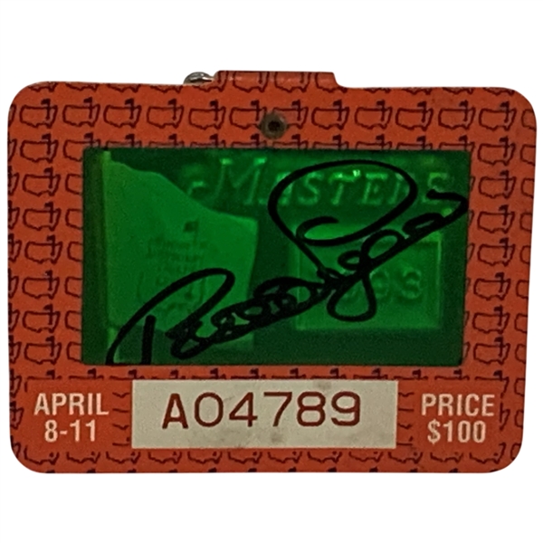 Bernhard Langer Signed 1993 Masters Tournament SERIES Badge #A04789 JSA ALOA