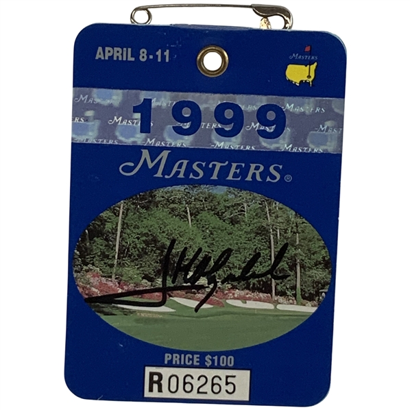 Jose Maria Olazabal Signed 1999 Masters Tournament SERIES Badge #R06265 JSA ALOA