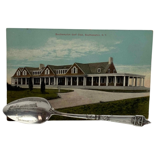 Matching 1917 Shinnecock Sterling Silver Spoon & Postcard