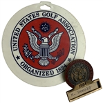 Mike Donalds 1984 US Open at Winged Foot Contestant Badge & Bag Tag