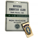 Mike Donalds 1983 PGA Championship at Riviera Contestant Badge & Bag Tag