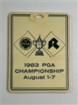 Mike Donald's 1983 PGA Championship at Riviera Contestant Badge & Bag Tag