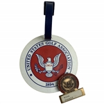 Mike Donalds 1989 US Open at Oak Hill Contestant Badge & Bag Tag