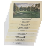 Set of Nine (9) Linda Hartough Signed Ltd Ed US Open 20 1/2x30 Prints Including Shinnecock