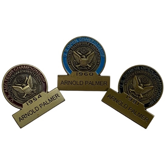 A Trio of Arnold Palmer USGA Championship Commemorative Lapel Pins