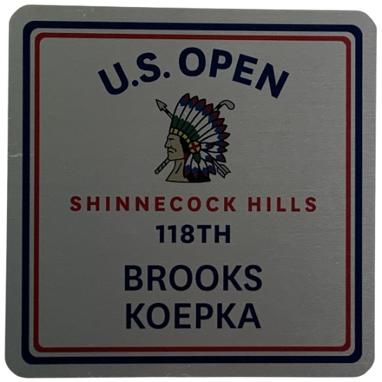 118th US Open Shinnecock Hills Brooks Koepka Metal Locker Nameplate