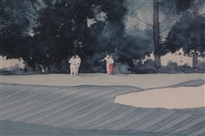 'The Camellia Hole' at Augusta Signed Ltd Ed 1142/1950 Print by David Nichols - Framed
