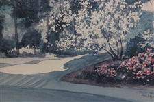 'The Camellia Hole' at Augusta Signed Ltd Ed 1142/1950 Print by David Nichols - Framed