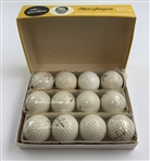One dozen vintage MacGregor Lew Worsham CutProof golf balls in original box
