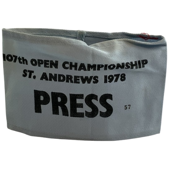 1978 Open Championship at St Andrews Official Press Armband - Jack Nicklaus Win