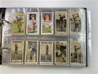 An Assortment of Vintage Golf Cigarette and Tobacco Cards in Album