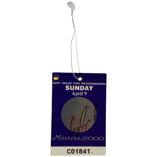 Champion Vijay Singh Signed 2000 Masters Tournament Sunday Grounds Pass JSA ALOA