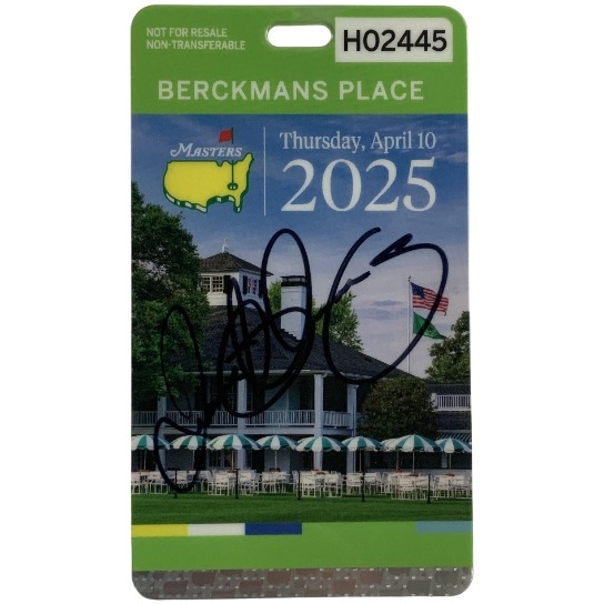 Rory McIlroy Signed 2025 Masters Tournament Berckmans Place Badge JSA ALOA