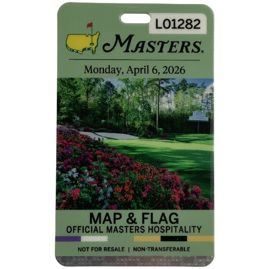 2026 Masters Tournament Map and Flag Hospitality Badge Monday April 6