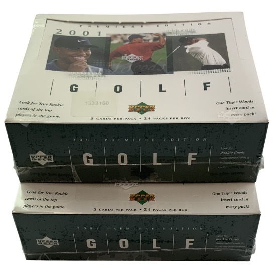Two 2001 Upper Deck Golf Premiere Edition Factory Sealed Hobby Boxes