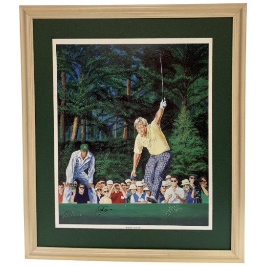 Jack Nicklaus Signed Golden Moment Print by Ted Hamlin JSA ALOA