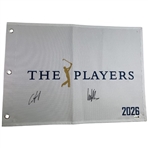 Aberg & 2026 winner Cam Young Signed 2026 Players Championship Embroidered Flag JSA#CL34062