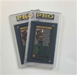 A Pair of 1997-99 Grand Slam Ventures Tiger Woods Rookie Trading Cards The Masters Collection PRO 95 Mint Plus