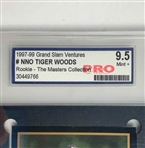 A Pair of 1997-99 Grand Slam Ventures Tiger Woods Rookie Trading Cards The Masters Collection PRO 95 Mint Plus