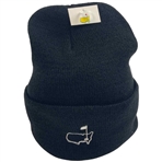 The Masters Tournament Black Embroidered Knit Cuffed Beanie Hat