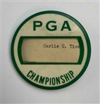 A Collection of Vintage Golf Tournament Contestant Pins and Memorabilia