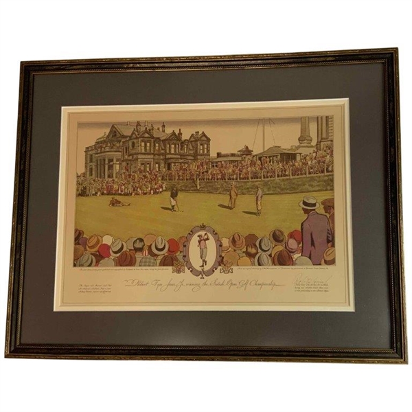 Bobby Jones Signed 1930 British Open Currier & Ives Lithograph - Framed JSA ALOA