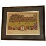 Bobby Jones Signed 1930 British Open Currier & Ives Lithograph - Framed JSA ALOA