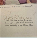 Bobby Jones Signed 1930 British Open Currier & Ives Lithograph - Framed JSA ALOA