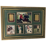 Palmer, Nicklaus, Floyd & Watson Signed Golf Memorabilia Display Legends on the Swilcan Bridge JSA ALOA