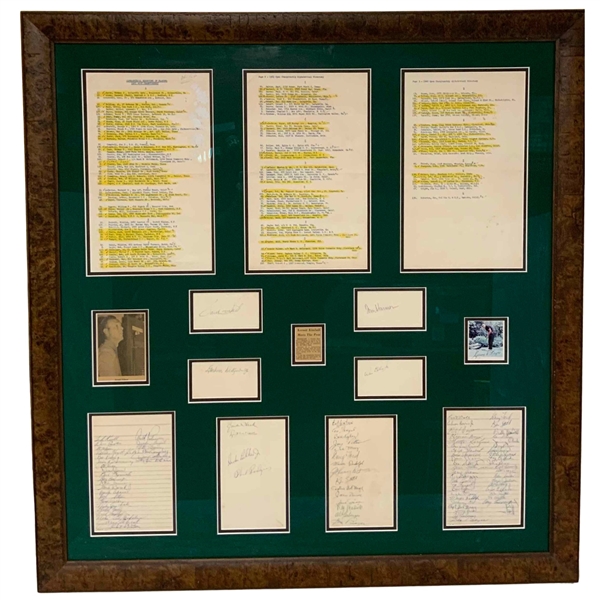 Big 3, Champ Boros & Field Signed 1963 U.S. Open at The Country Club of Brookline Ensemble Piece JSA ALOA