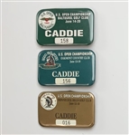 An Assortment of Eight Official United States Open Championship Caddie Badges (1985-1995)