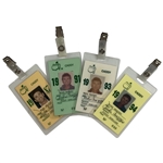 Lot of Four Official Masters Tournament Caddy Badges (1987,91,93,94) -Issued to Mike Mazzeo for Fuzzy Zoeller