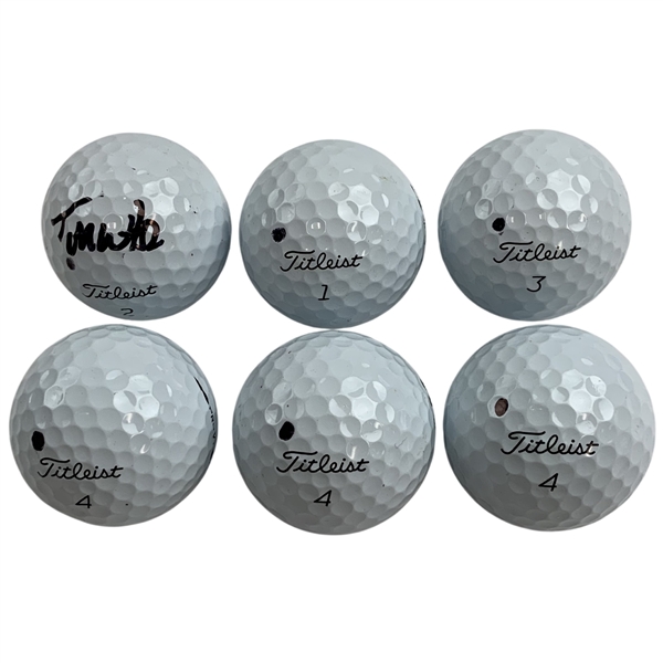 Tom Watson Signed Golf Ball w/ 5 Other Match Marked Pro V1 JSA ALOA