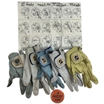 A Collection of Fuzzy Zoeller Used Gloves & 1990 Federal Express St. Jude Classic Professional Golf Memorabilia