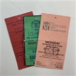 A Collection of approximately 19 pieces of official U.S. Open Golf Championship tickets and parking ephemera, 1981-2002