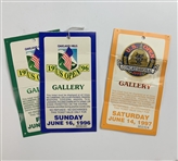 A Collection of approximately 19 pieces of official U.S. Open Golf Championship tickets and parking ephemera, 1981-2002