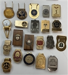 Large Collection of 100 Golf Badges, Money Clips & Divot Tools - Masters, US Open, Tiger Wins & More