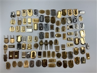 Large Collection of 100 Golf Badges, Money Clips & Divot Tools - Masters, US Open, Tiger Wins & More