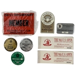 A Collection of U.S. Open Championship Golf Badges, Pins, and Ephemera 1980-1995