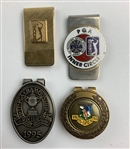 A Collection of Commemorative Golf Tournament Money Clips and a Central Intelligence Agency Lapel Pin