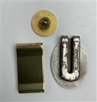 A Collection of Commemorative Golf Tournament Money Clips and a Central Intelligence Agency Lapel Pin