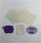A Collection of The Open Championship Golf Memorabilia and Ephemera Including Caddie Credentials and Hole Location Sheets