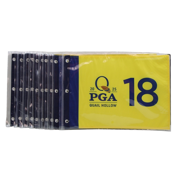 Ten (10) 2025 PGA Championship at Quail Hollow Official Unopened Screen Flags - Scheffler Winner