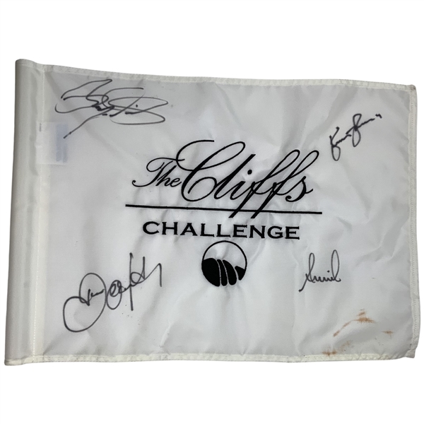 Russell, Sorenstam, OHurley & Marsalis Signed The Cliffs Challenge Flag JSA ALOA