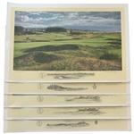 A Collection of Five (5) Open Championship Linda Hartough Signed Ltd Ed Golf Course Prints
