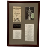 1953 US Open at Oakmont Program & Pairings Sheet from Ben Hogans Triple Crown - Framed