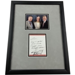 Lou Holtz & Jack Nicklaus Signed Photo w/ Sorry I Spilled Your Drink & I Didnt Unique Note - Framed JSA ALOA