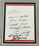 Lou Holtz & Jack Nicklaus Signed Photo w/ 'Sorry I Spilled Your Drink' & 'I Didn't' Unique Note - Framed JSA ALOA