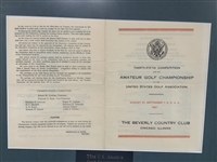 1931 US Amateur at Beverly CC Pairing Pamphlet Program - Framed