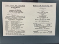 1931 US Amateur at Beverly CC Pairing Pamphlet Program - Framed